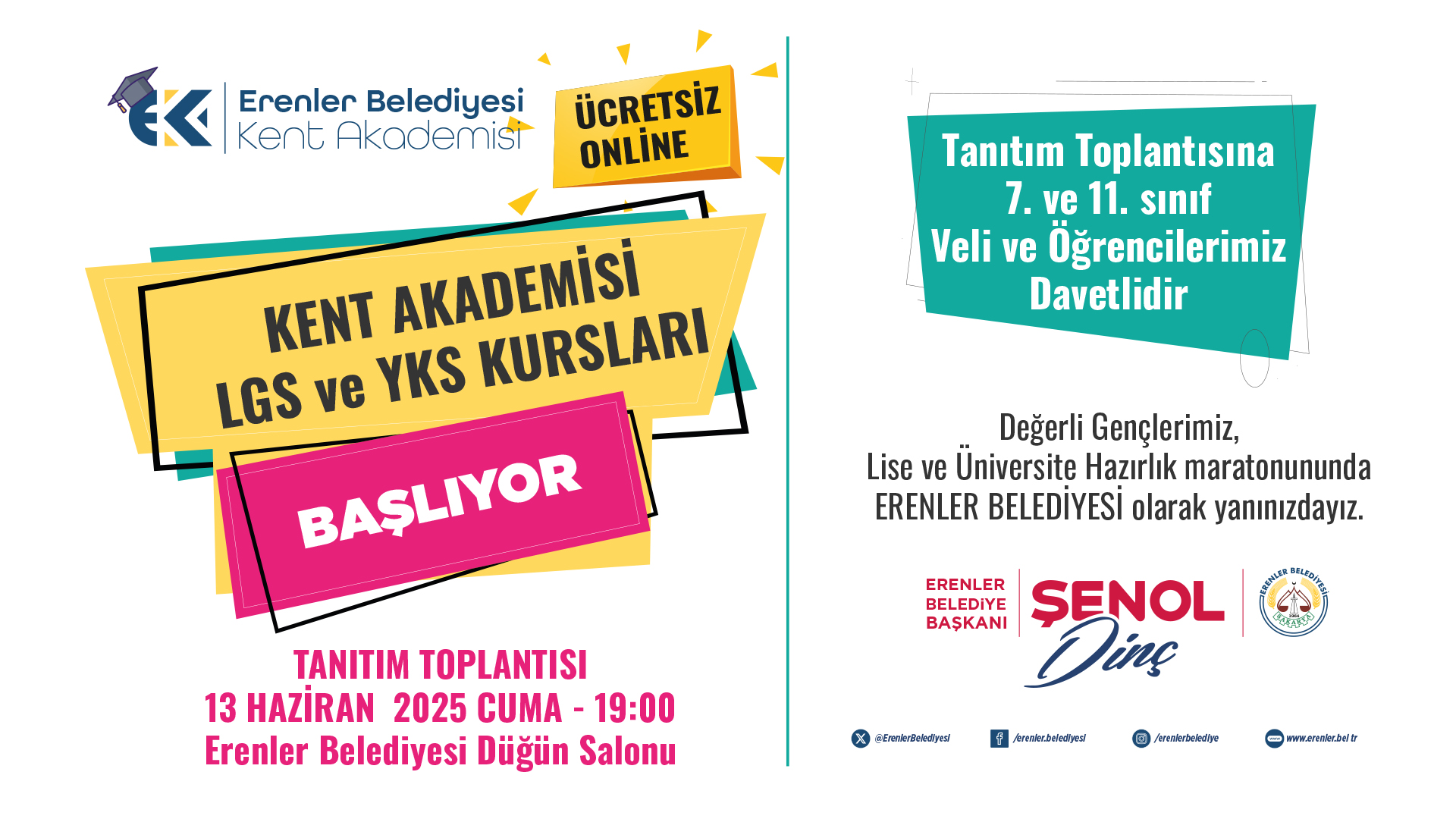 Başkan Şenol Di̇nç Kent Akademi̇si̇ni̇ Tanitacak