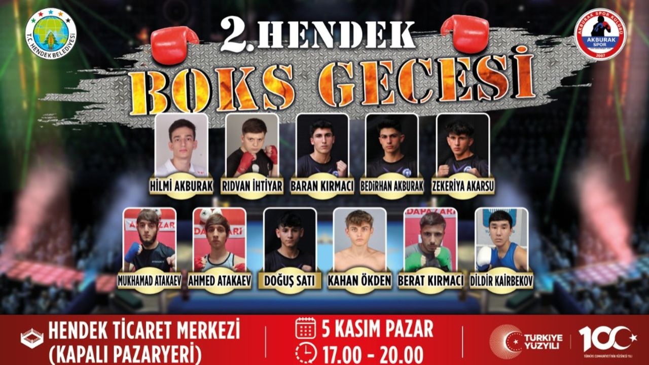 2. Hendek Boks Turnuvası 5 Kasım'da