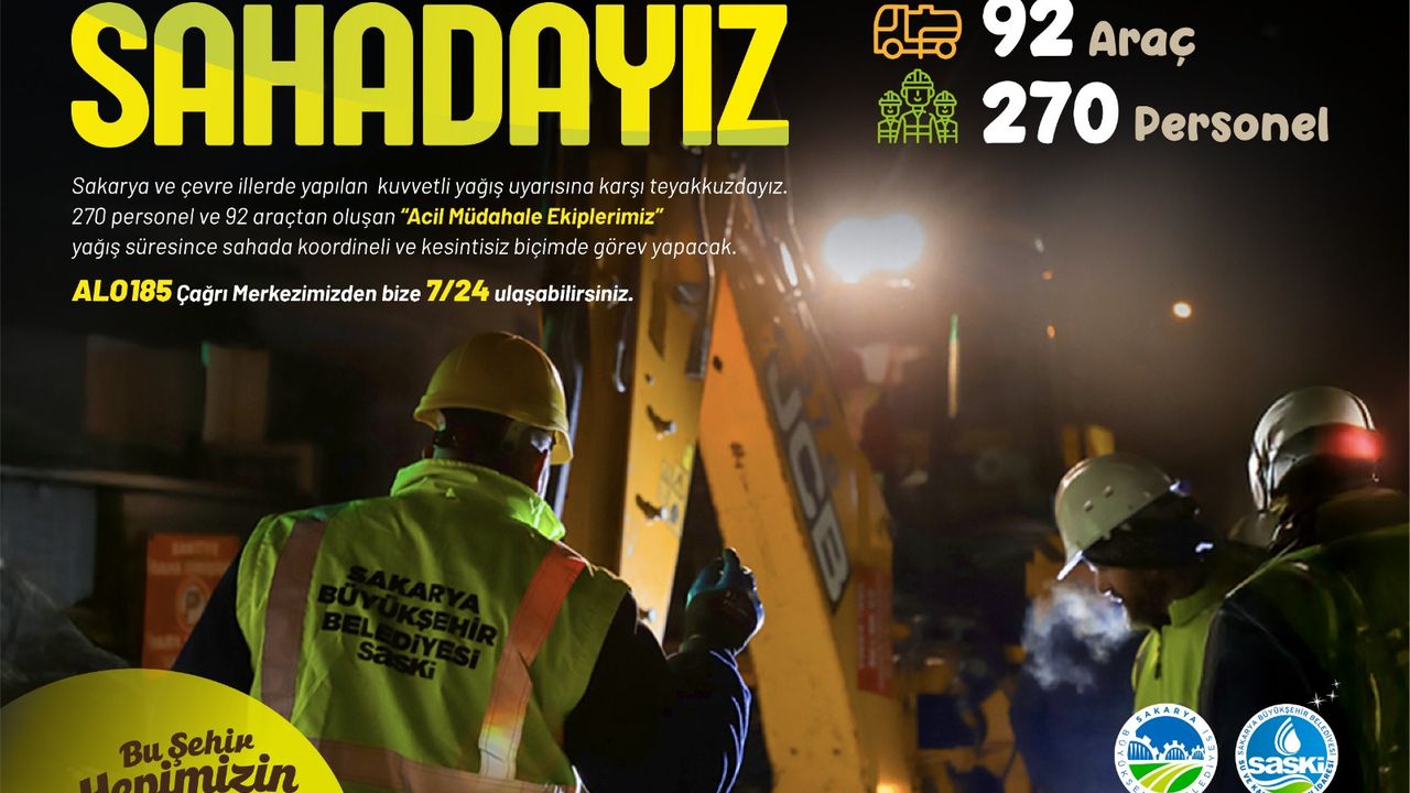 SASKİ Yağış Uyarısına Karşı 7/24 Sahada