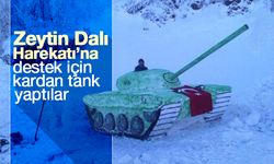 Zeytin Dalı Harekatı'na destek için kardan tank yaptılar