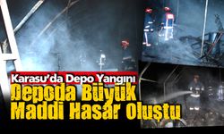 Karasu'da Eşya Dolu Depo Yandı