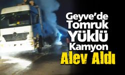 Tomruk Yüklü Kamyon Alev Aldı