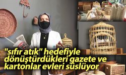 Sıfır Atık hedefiyle dönüştürdükleri gazete ve kartonlar evleri süslüyor