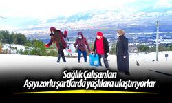 Aşıyı zorlu şartlarda yaşlılara ulaştırıyorlar