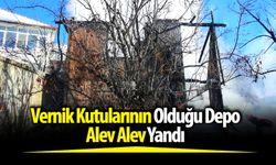 Vernik kutularının olduğu deposu alev alev yandı