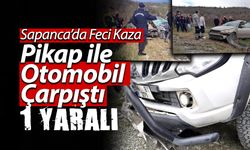 Pikap ile otomobil çarpıştı