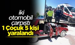 İki otomobilin çarpıştığı kazada 5 kişi yaralandı