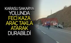 Karasu Yolunda Araç Takla Attı