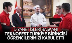 Diyanet İşleri Başkanı TEKNOFEST Türkiye Birincisi Öğrencilerimizi Kabul Etti