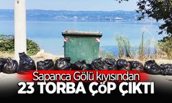 Sapanca Gölü kıyısından 23 torba çöp çıktı