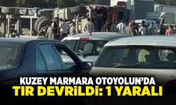 Kuzey Marmara Otoyolu'nda Tır Devrildi: 1 Yaralı