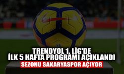 Trendyol 1. Lig'de İlk 5 Hafta Programı Açıklandı