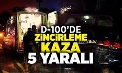 D-100’de Zincirleme Kaza! 5 Yaralı...