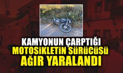 Kamyonun Çarptığı Motosiklet Sürücüsü Ağır Yaralandı