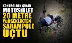 Kontrolden Çıkan Motosiklet Şarampole Uçtu