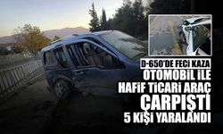 Otomobil ile Hafif Ticari Araç Çarpıştı 5 Kişi Yaralandı