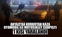 Akyazı’da Korkutan Kaza Otomobil ile Motosiklet Çarpıştı