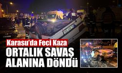 Karasu’da Feci Kaza! Ortalık Savaş Alanına Döndü