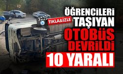 Öğrencileri Taşıyan Otobüs Devrildi!