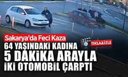 Yaşlı Kadına 5 Dakika Arayla İki Otomobil Çarptı