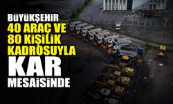 40 Araç ve 80 Kişilik Kadrosuyla Kar Mesaisinde