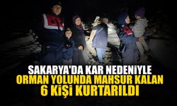 Kar Nedeniyle Orman Yolunda Mahsur Kalan 6 Kişi Kurtarıldı
