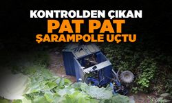 Kontrolden Çıkan Pat Pat Şarampole Uçtu