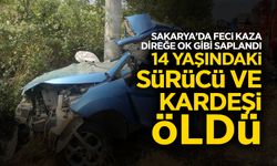 Sakarya’da Feci Kaza Direğe Ok Gibi Saplandı