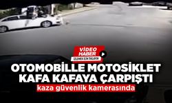 Otomobille Motosiklet Kafa Kafaya Çarpıştı
