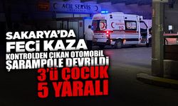 Otomobil Şarampole Devrildi: 3'ü Çocuk 5 Yaralı