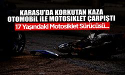 Karasu’da Otomobil ile Motosiklet Çarpıştı
