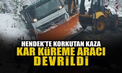 Sakarya'da Kar Küreme Aracı Devrildi