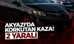 Akyazı'da Otomobil Kontrolden Çıktı, 2 Yaralı