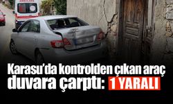 Karasu’da Kontrolden Çıkan Araç Duvara Çarptı