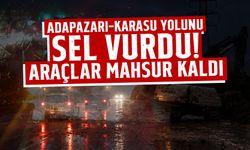 Adapazarı-Karasu Yolunu Sel Vurdu! Araçlar Mahsur Kaldı