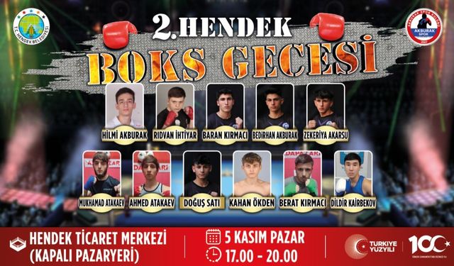2. Hendek Boks Turnuvası 5 Kasım'da