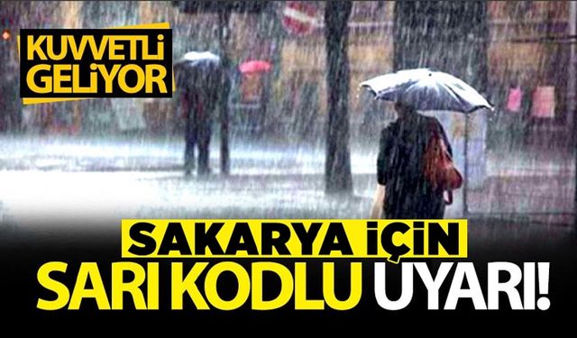 Meteoroloji’den Sakarya için Sarı Kod Uyarısı