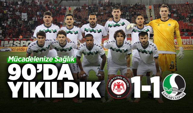 Sakaryaspor 90'da 1 Puan Razı Oldu!