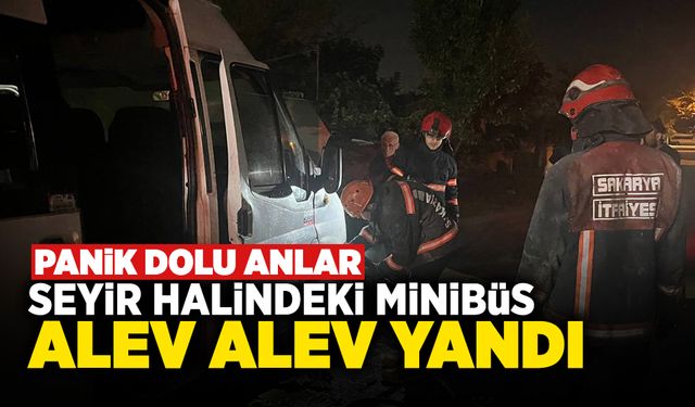 Seyir Halindeki Minibüs Alev alev Yandı!