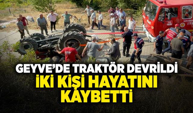 Geyve'de Traktör Devrildi