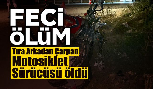 Tıra Arkadan Çarpan Motosiklet Sürücüsü...