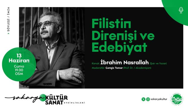 Filistinli Şair İbrahim Nasrallah Sakarya’ya Geliyor