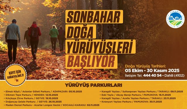Doğa Yürüyüşleri 5 Ekim’de Başlıyor