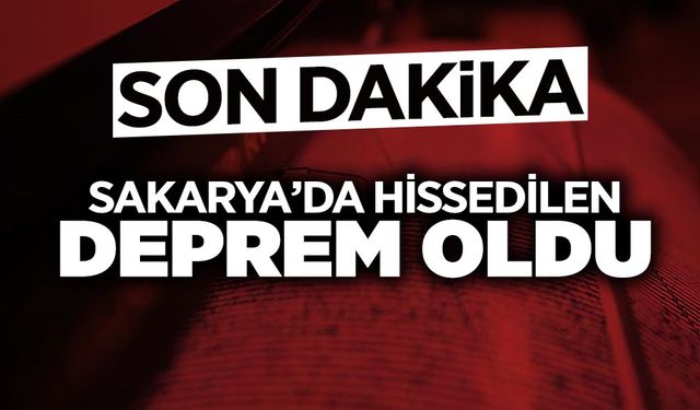 Sakarya'da Hissedilen Deprem Oldu!