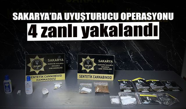 Sakarya'da Operasyon: 4 Zanlı Yakalandı