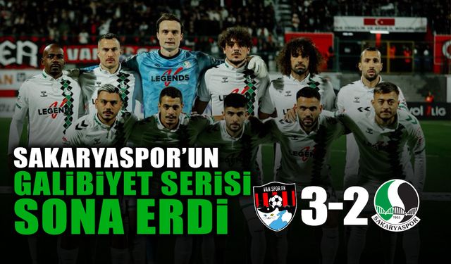Sakaryaspor'un Galibiyet Serisi Sona Erdi!