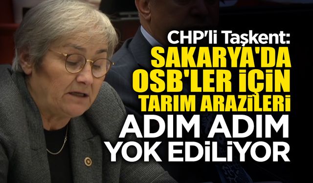 CHP'li Taşkent: Sakarya'da OSB'ler İçin Tarım Arazileri Adım Adım Yok Ediliyor