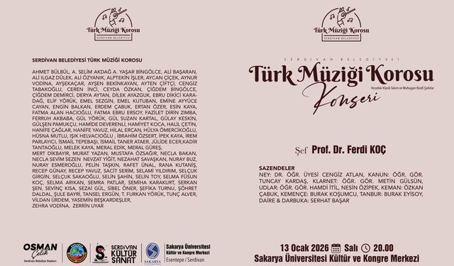 Serdivan Belediyesi Türk Müziği Korosundan Musiki Ziyafeti