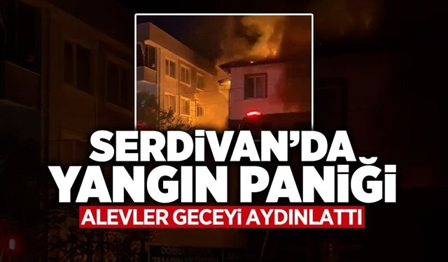 Serdivan'da Panik Dolu Anlar: Alevler Geceyi Aydınlattı!