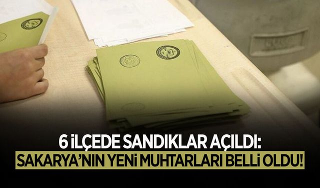 Sakarya'da Muhtarlık Ara Seçimleri Tamamlandı!